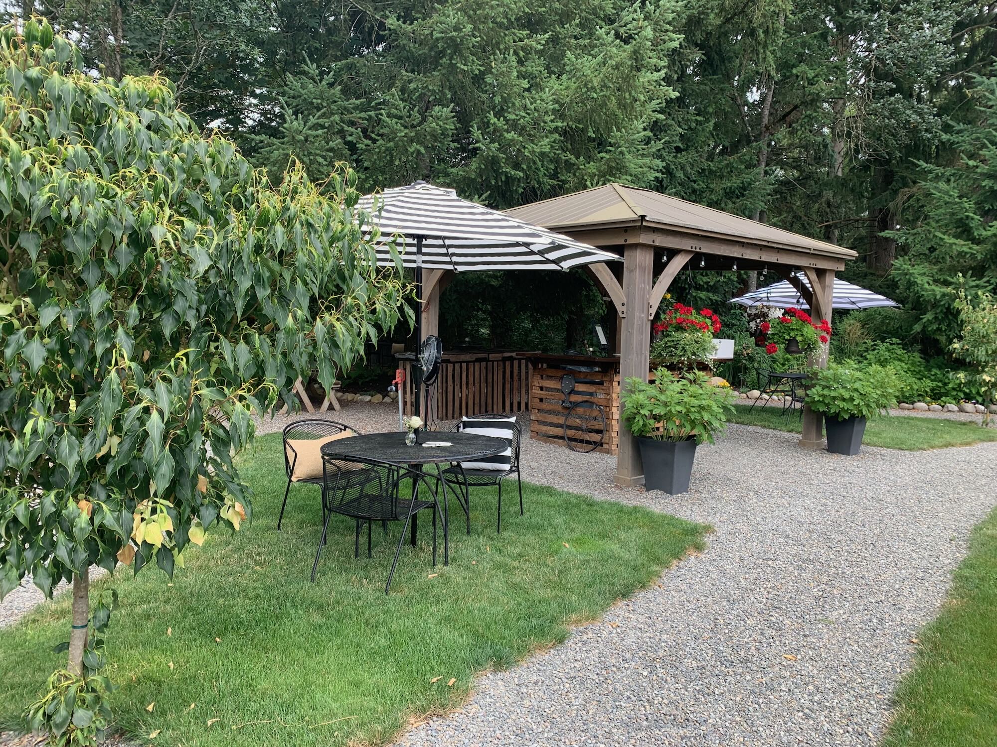 Covered Outdoor Bar and Seating Area